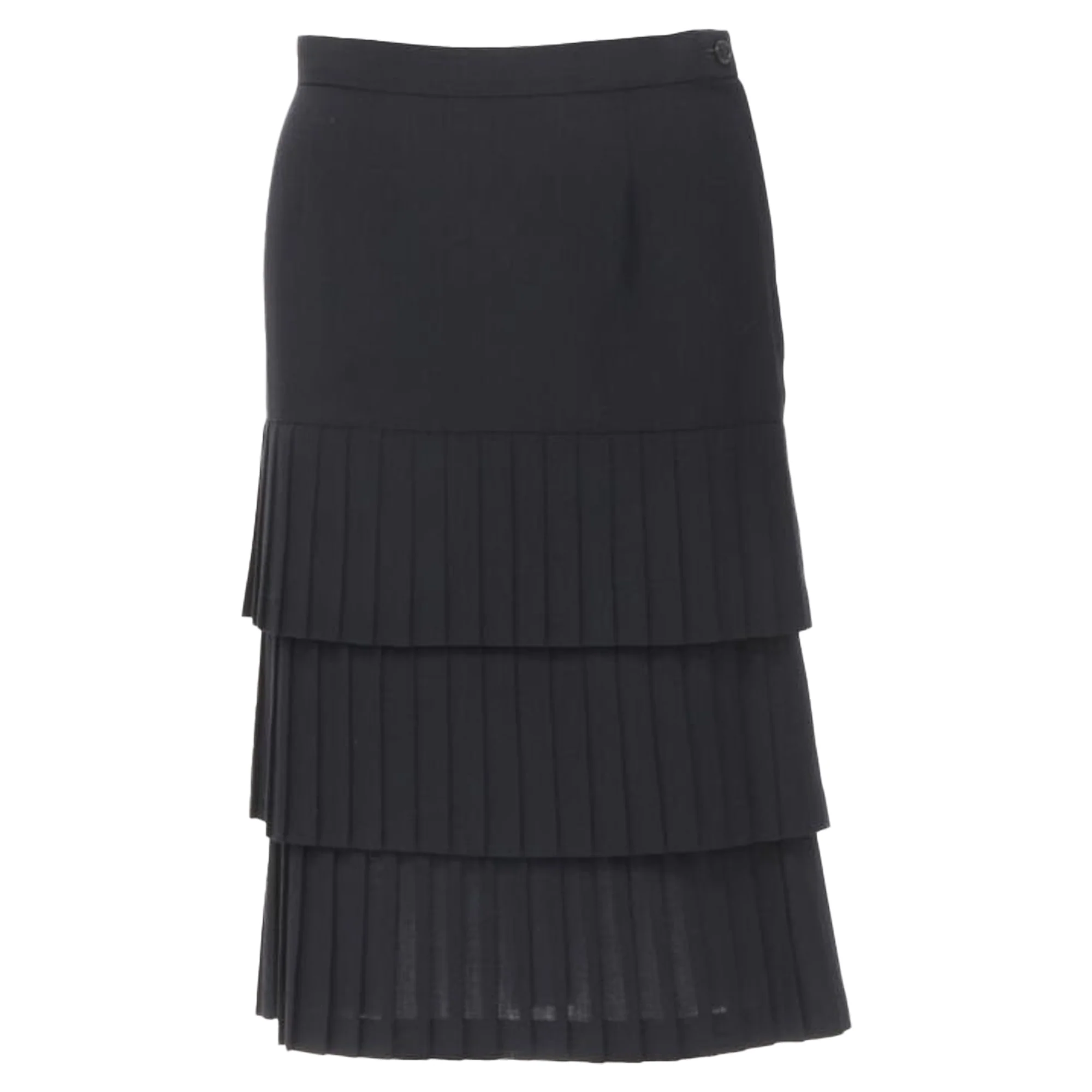 Junya Watanabe pleated tiered hem pencil skirt