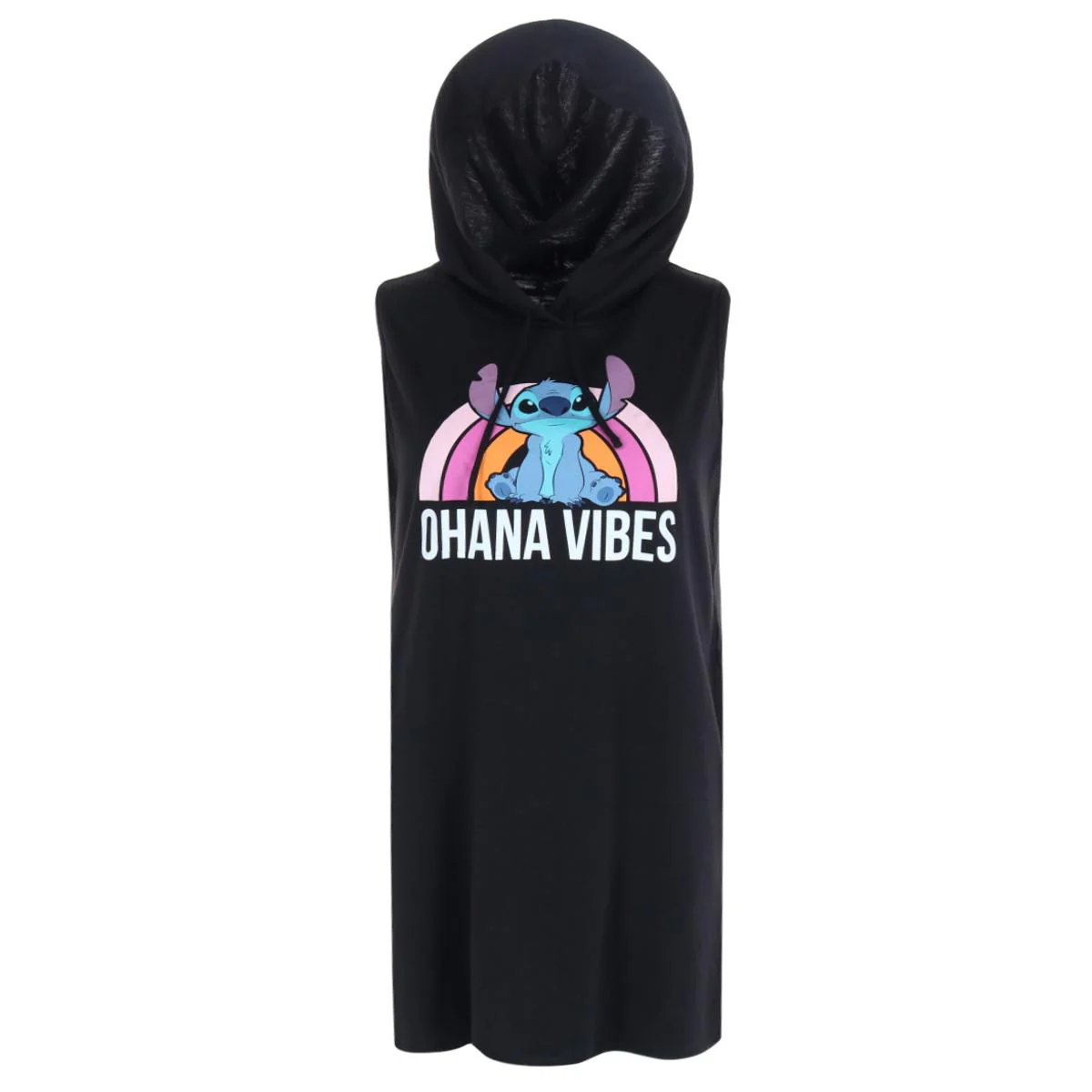 Women's Ohana Vibes Stitch Sleeveless Hooded Sleep Shirt Gown