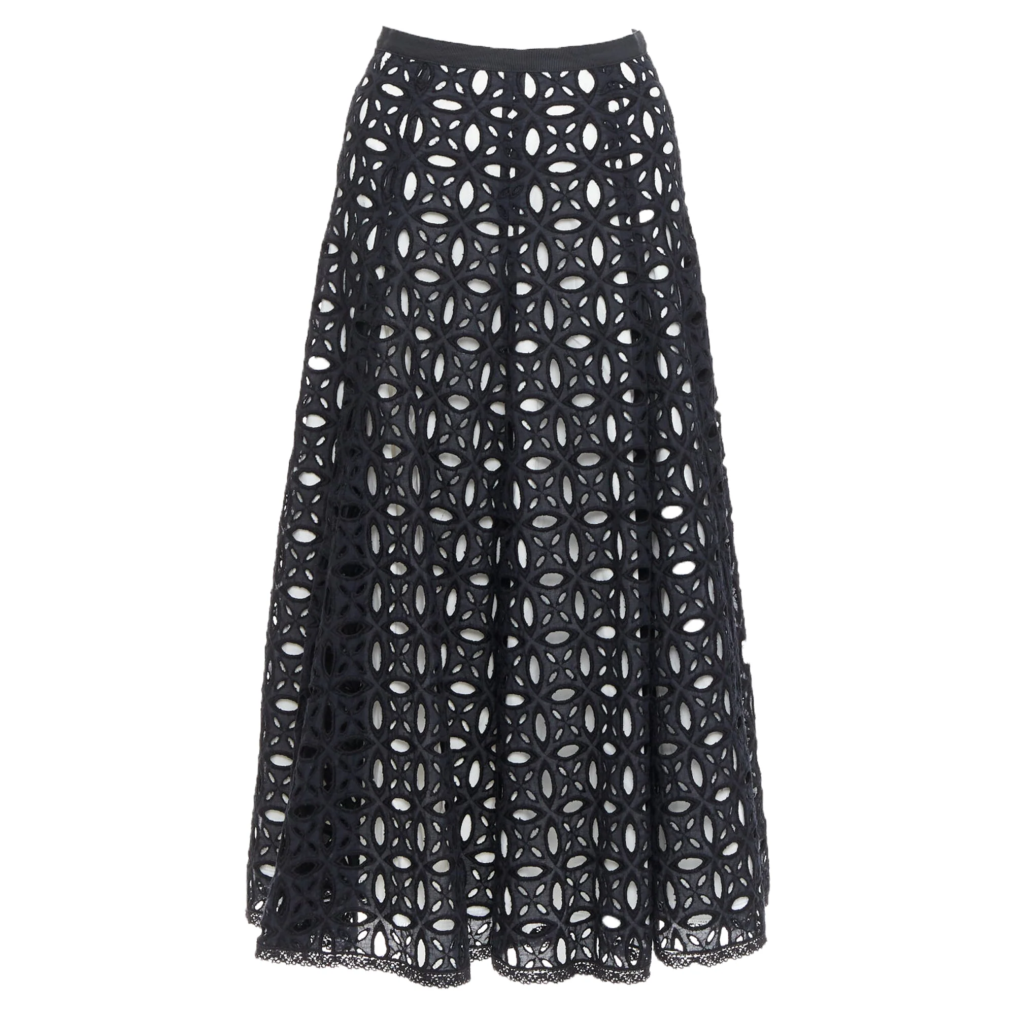 Andrew Gn black white embroidered skirt