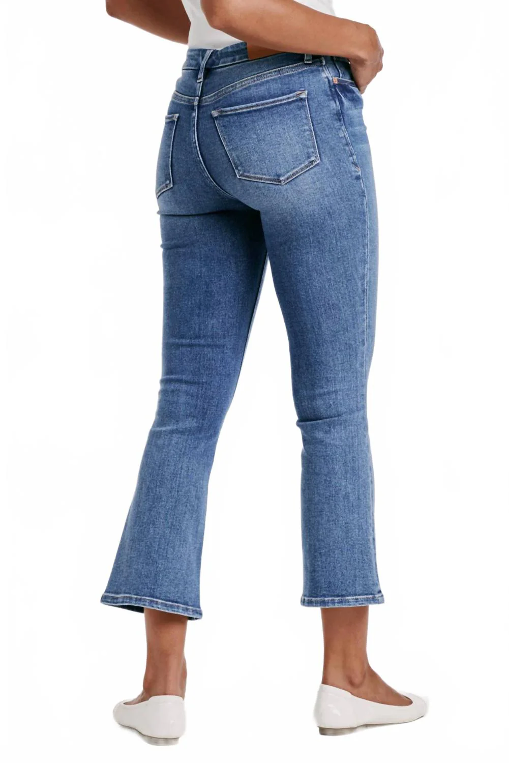 Jeanne Super High Rise Cropped Flare Jeans In Wexford