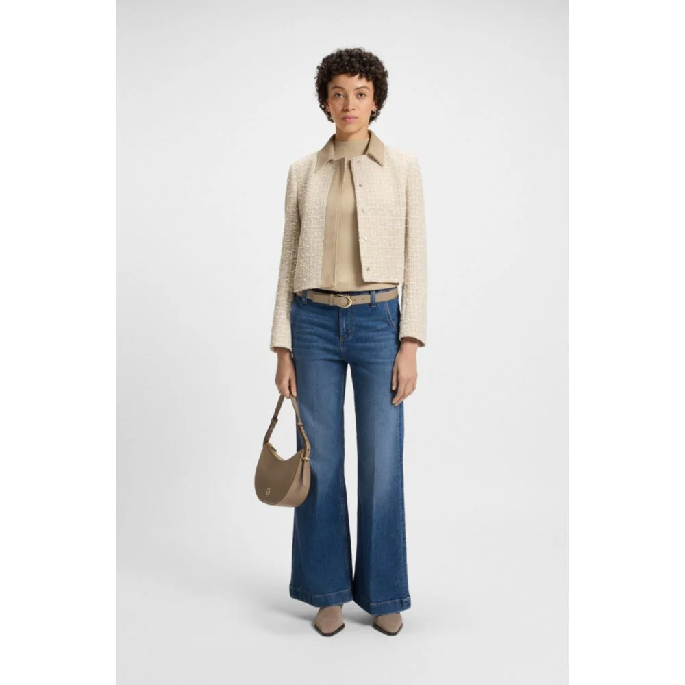 Regular-fit jeans in mid-blue Italian stretch denim