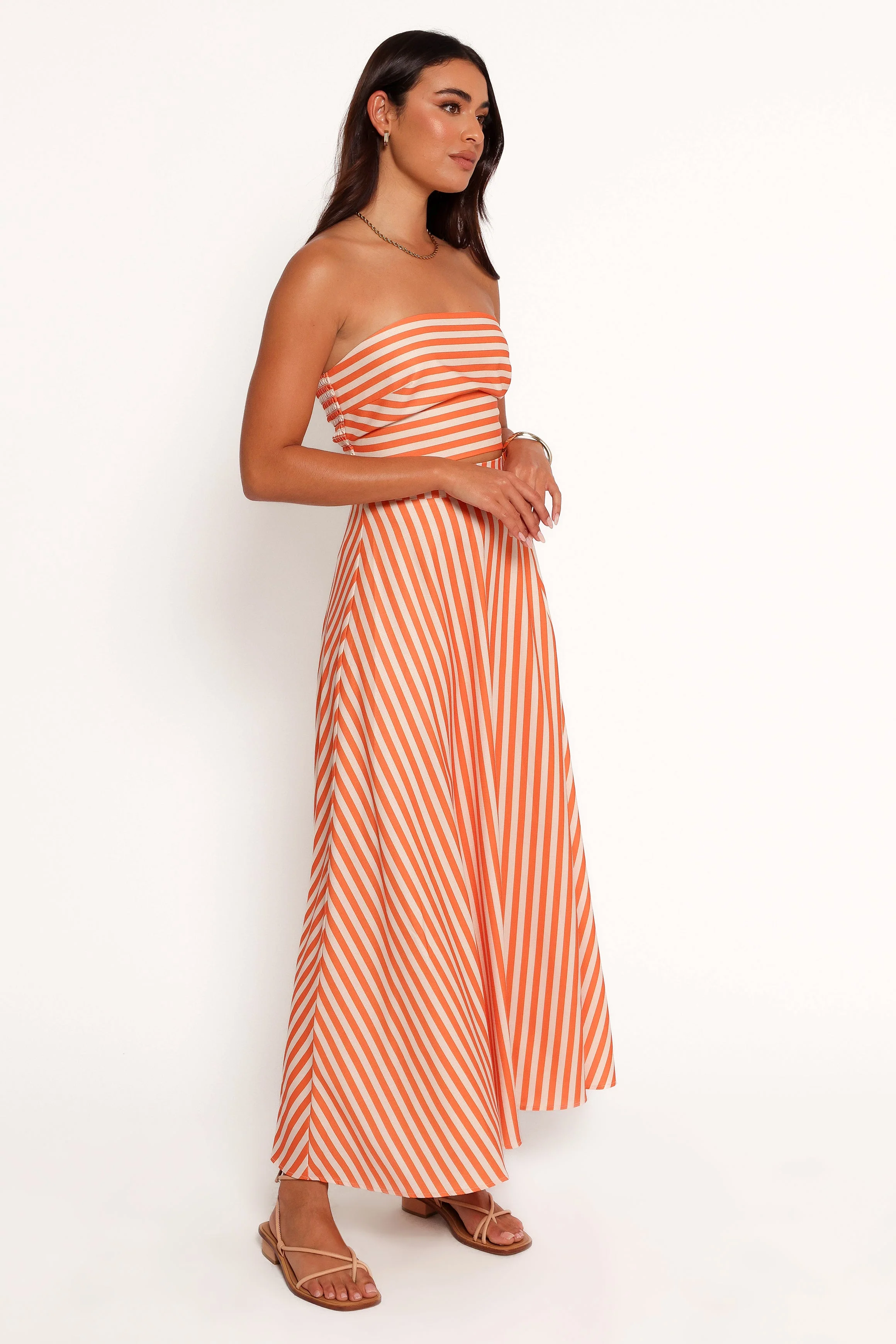 Serafina Two Piece Set - Orange Beige Stripe