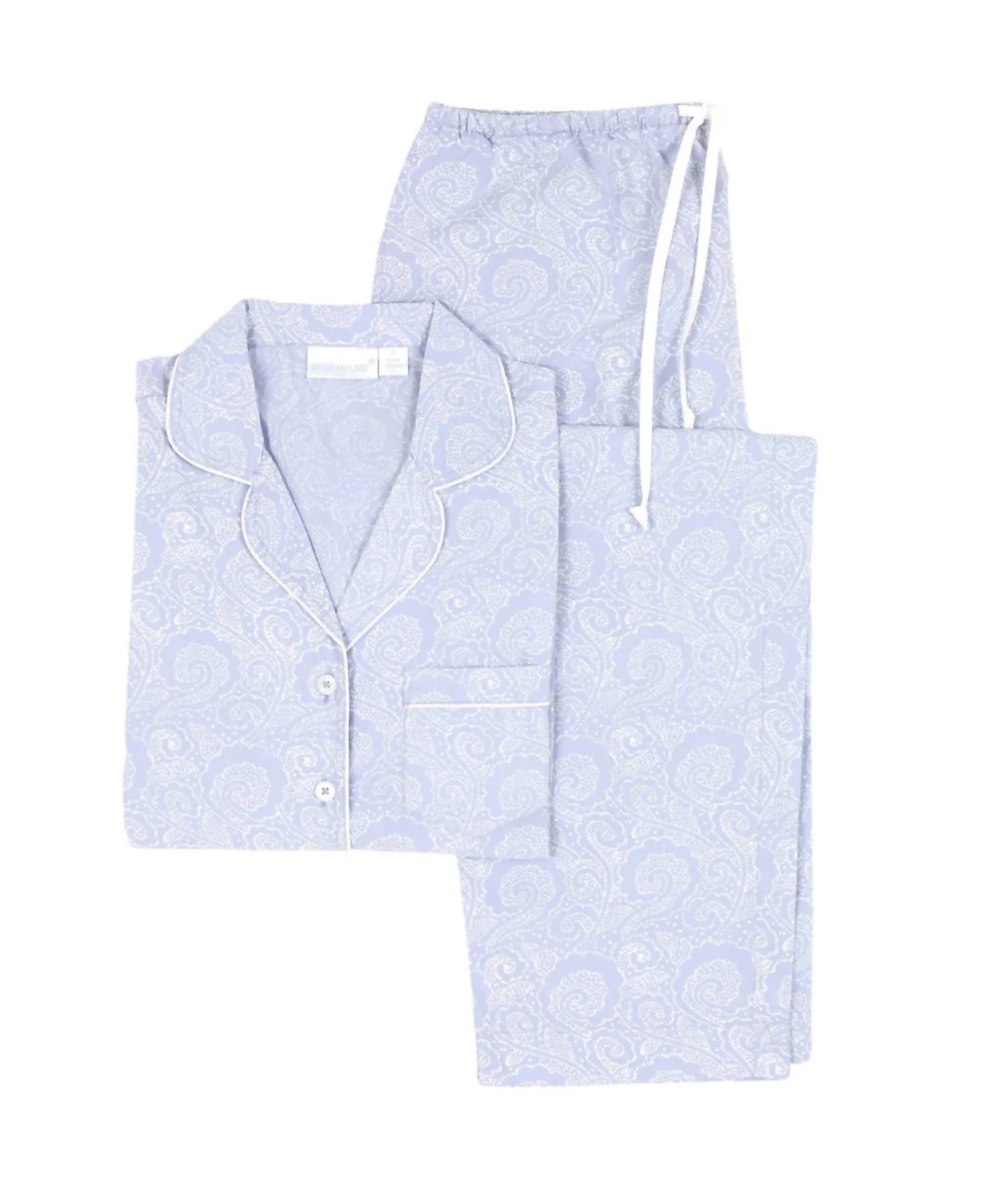 Women's Sadie Cotton Poplin Long Sleeve Pajama Set In Light Lavender