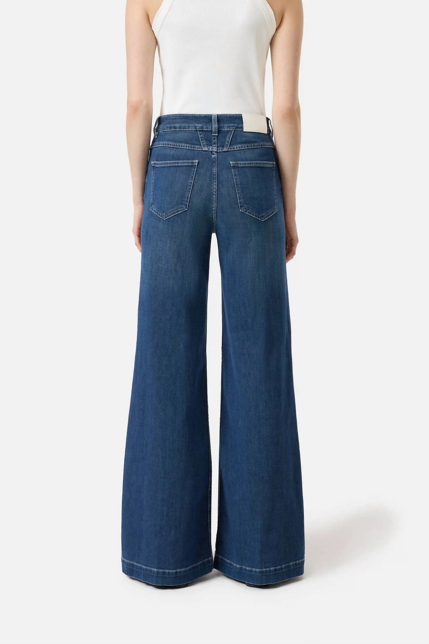 Glow-Up High-Rise Flared Jeans In Dark Blue