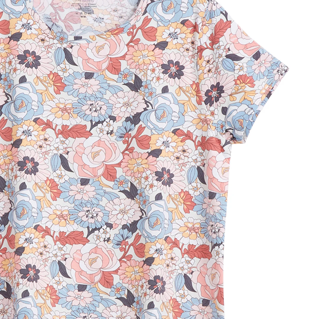 Outlet Cotton Blend Short-Sleeved Night Dress