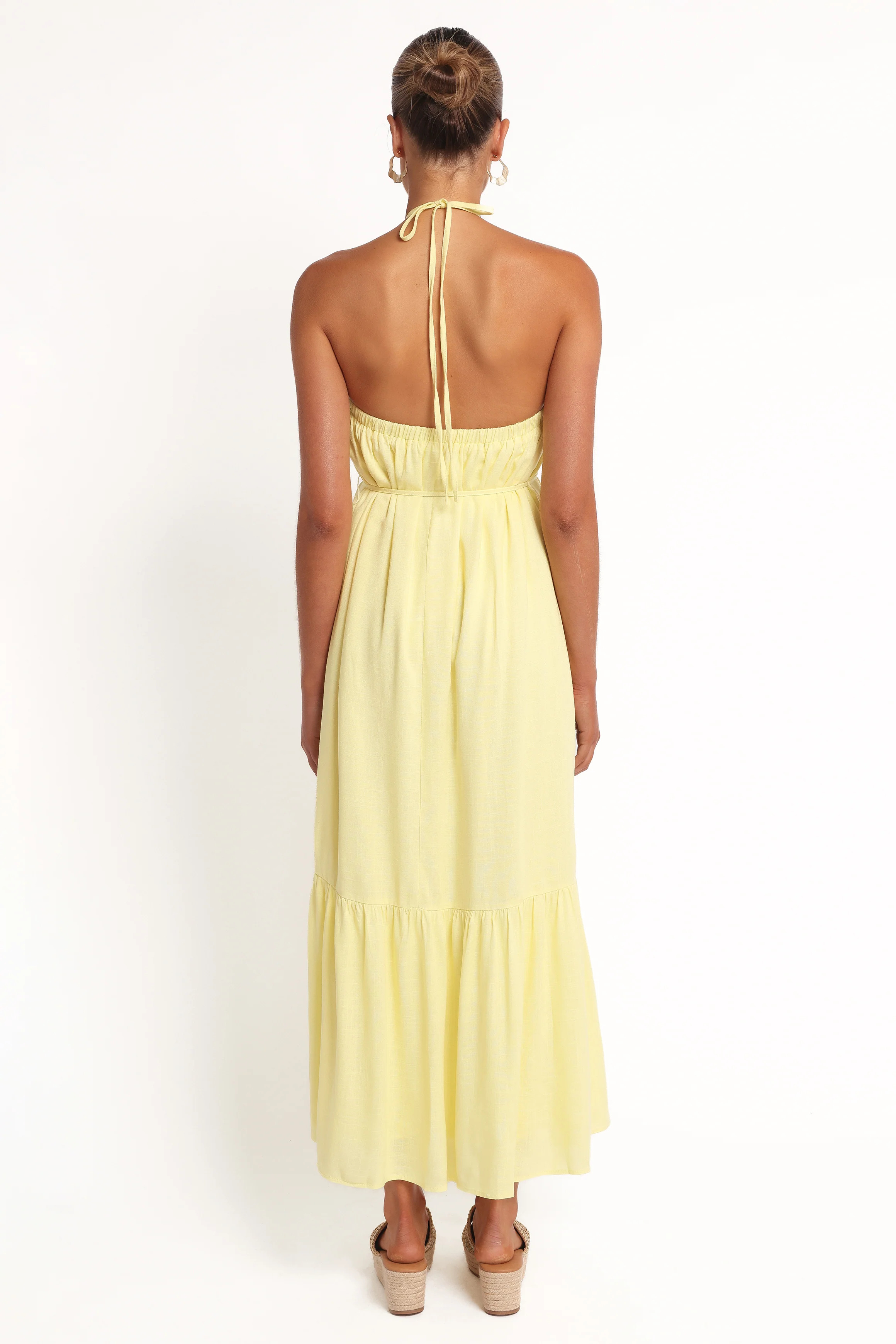 View Halterneck Maxi Dress - Lemon
