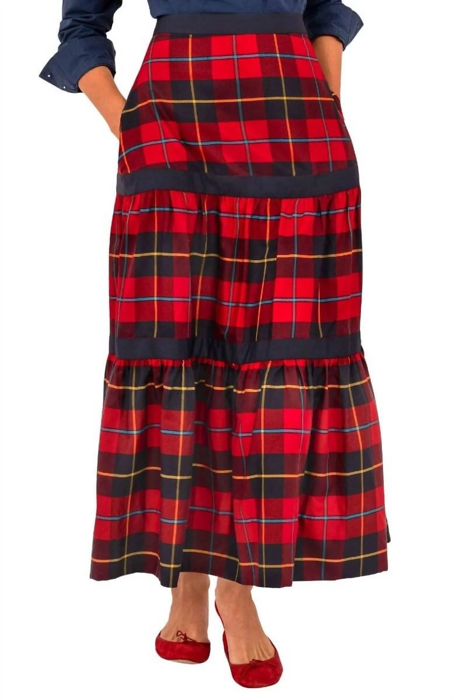 Ipanema Skirt - Plaidly Cooper In Red Multi/ Plaid
