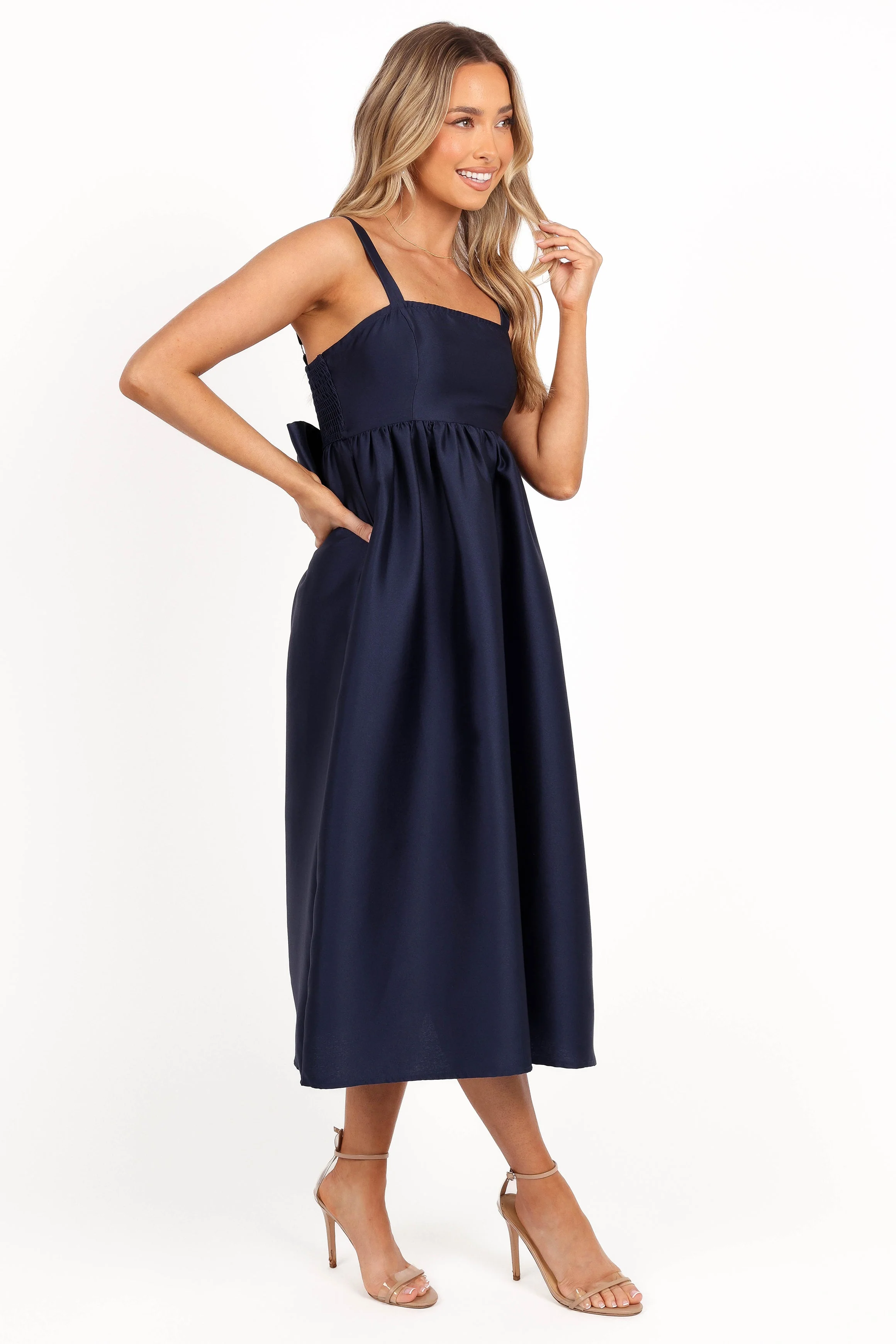 Isla Midi Dress - Navy