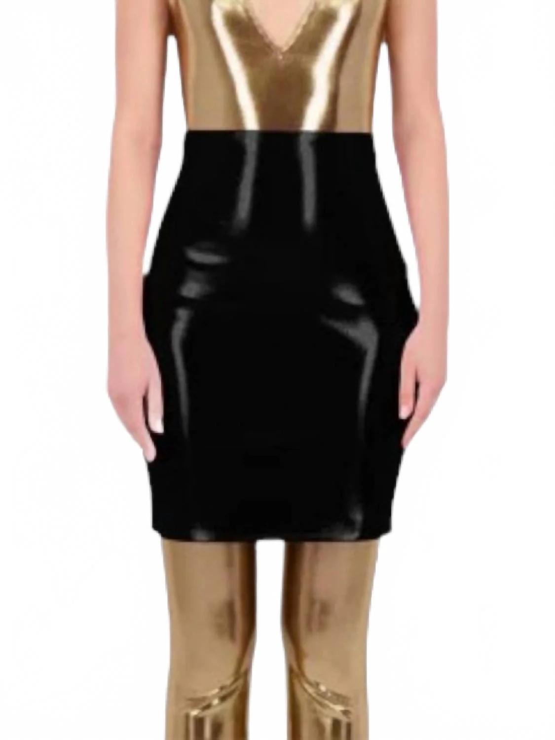 Bare Mini Skirt In Holographic Black