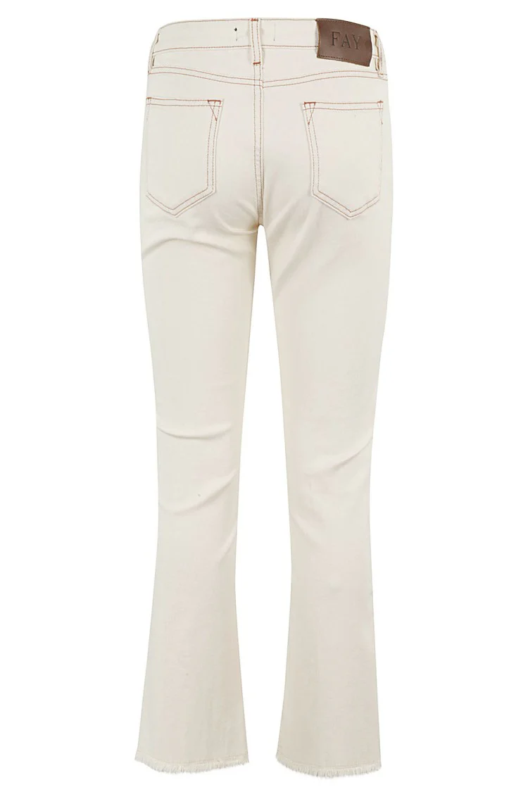 Cropped Flare Denim Pants