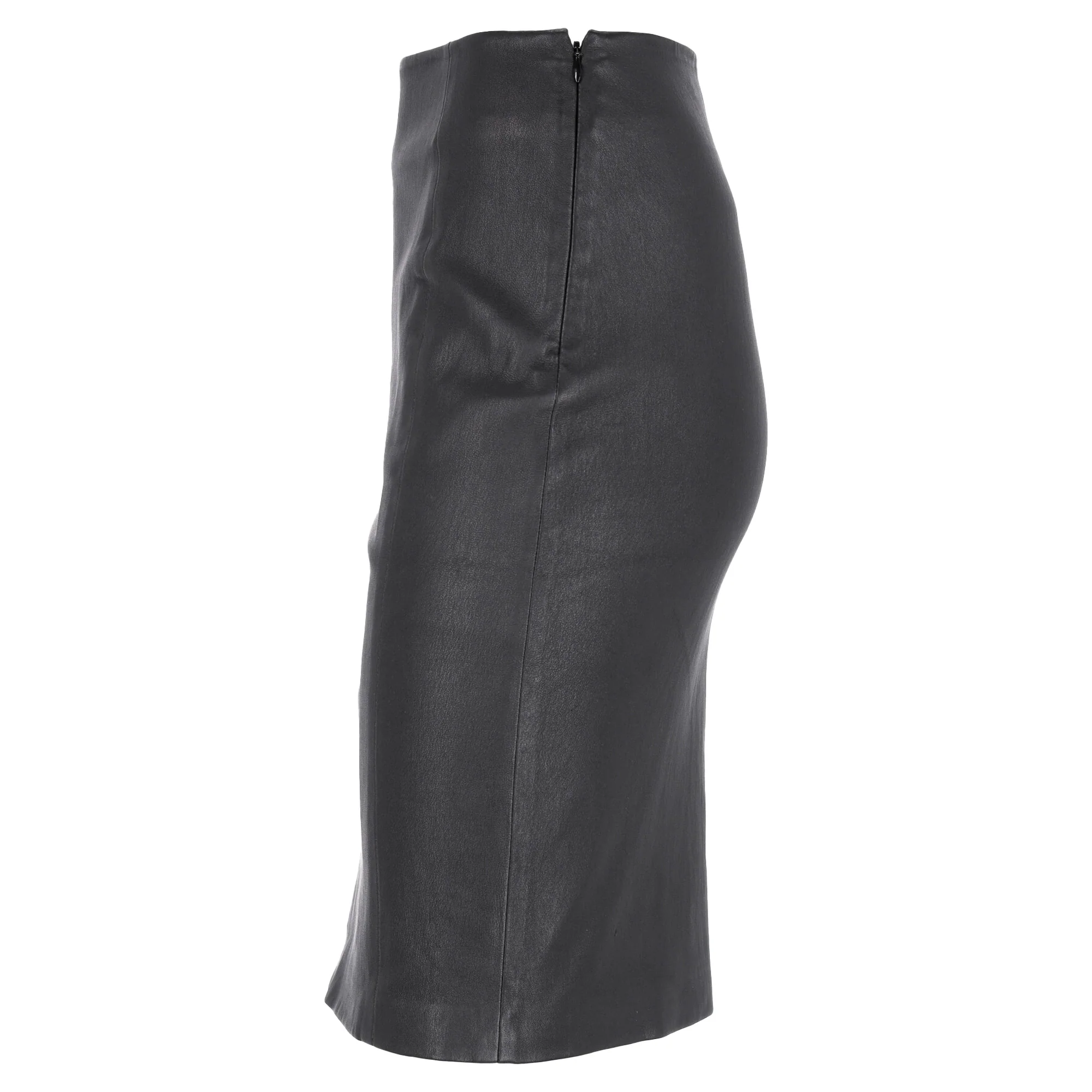 Diane von Furstenberg Knee Length Skirt in Black Leather