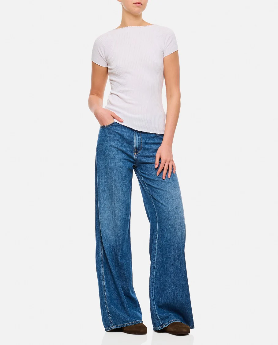 Wide-Leg 5-Pocket Denim Jeans