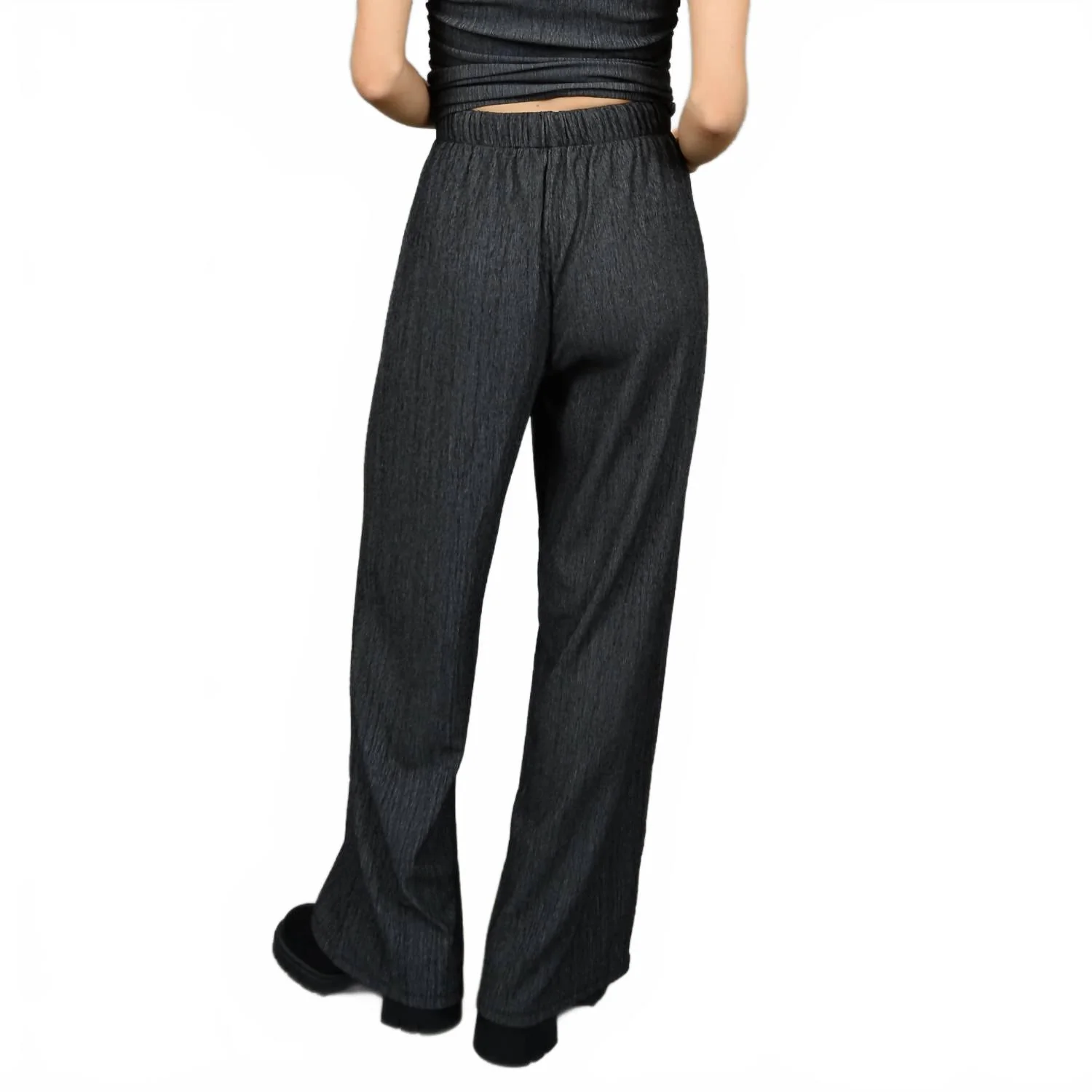 Pauleena Pull On Pant In Dark Grey Twist