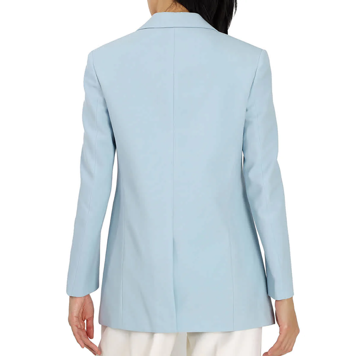 Burberry Ladies Pale Blue Wool Step-through Blazer