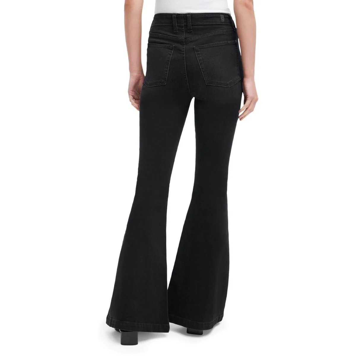 Portia Womens Button Fly Sailor Flare Jeans