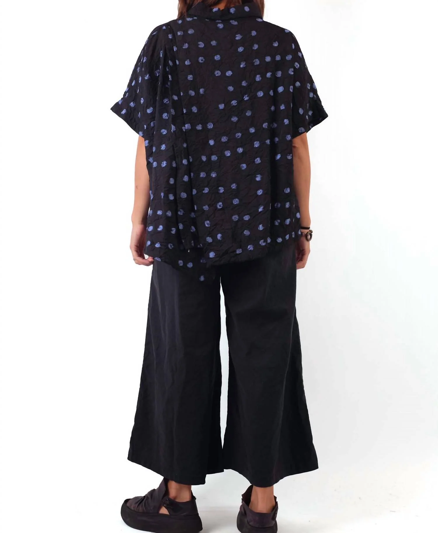 Wide Leg Crop Pants In Black