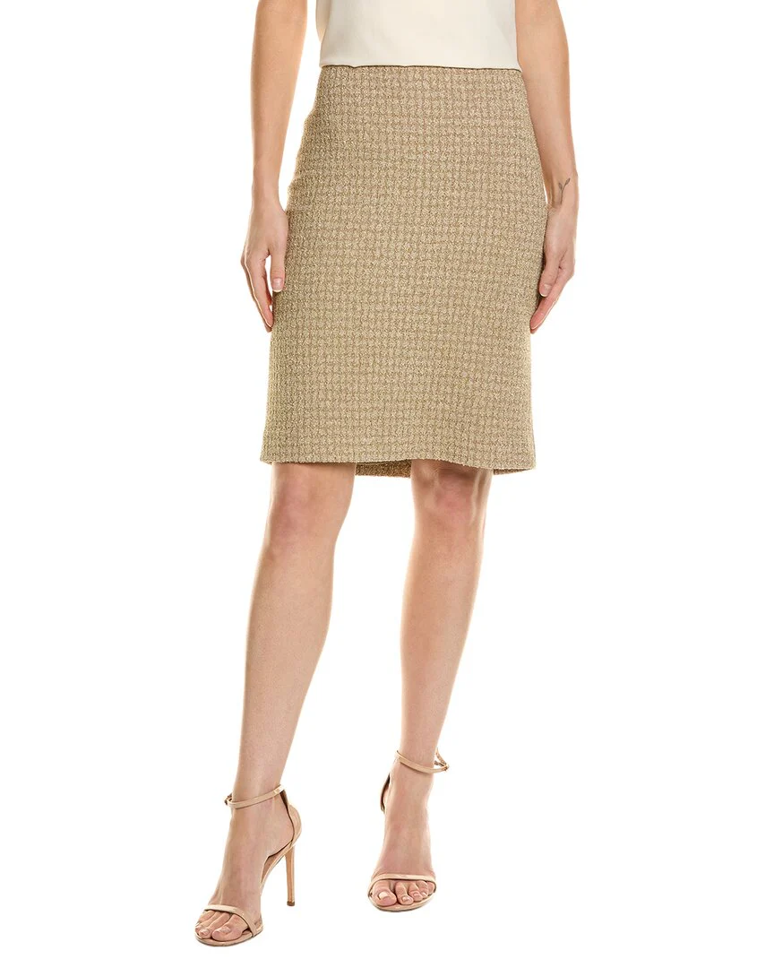 St. John Metallic Tweed Skirt