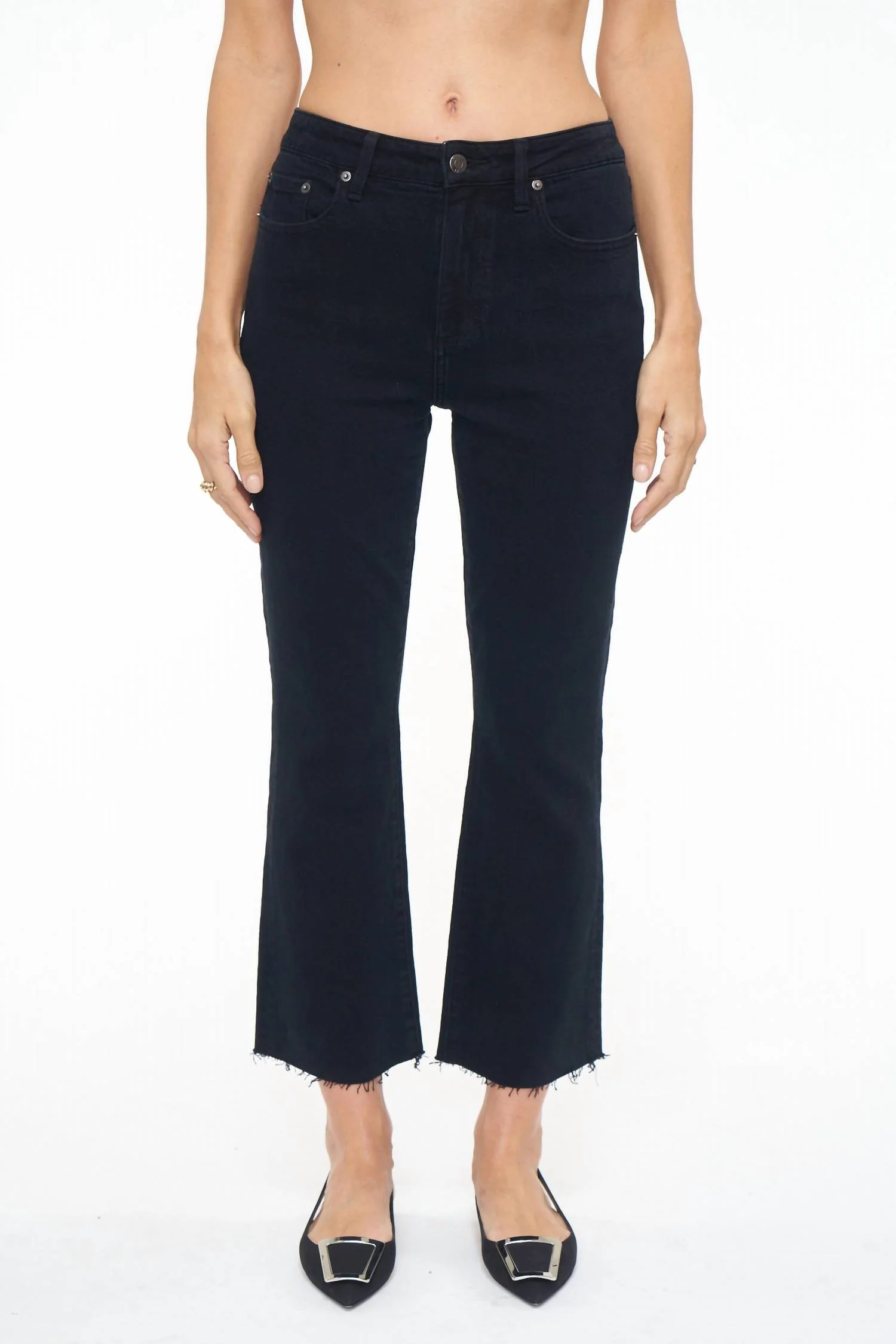 Lennon High Rise Crop Boot Jeans In Abyss