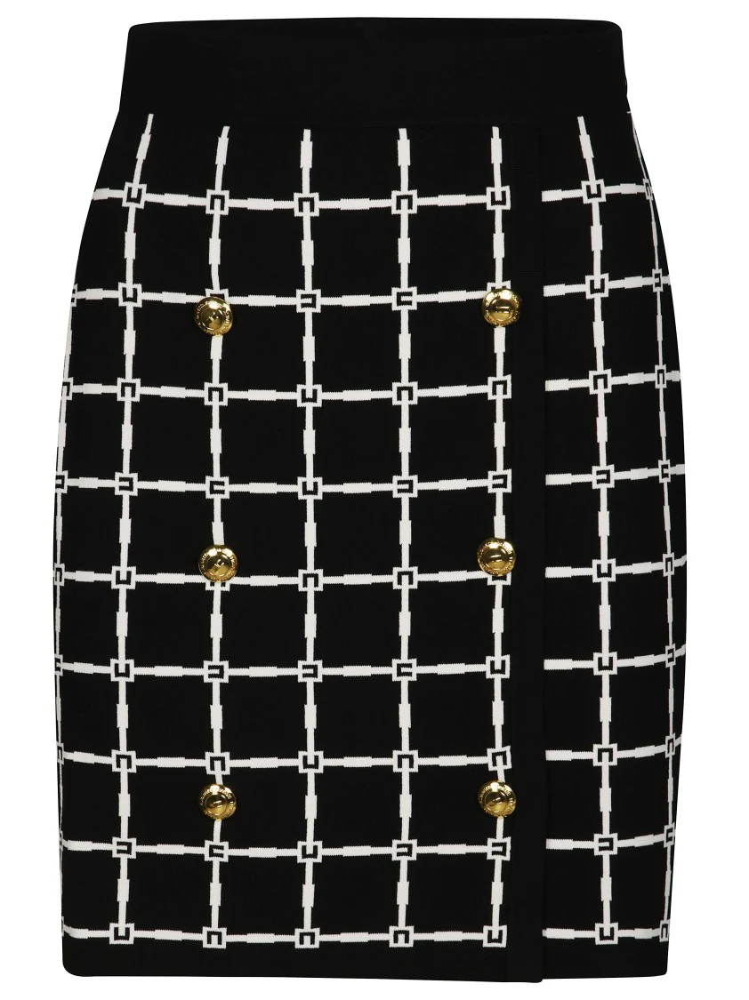 Fitted Skirt With Geometric Pattern