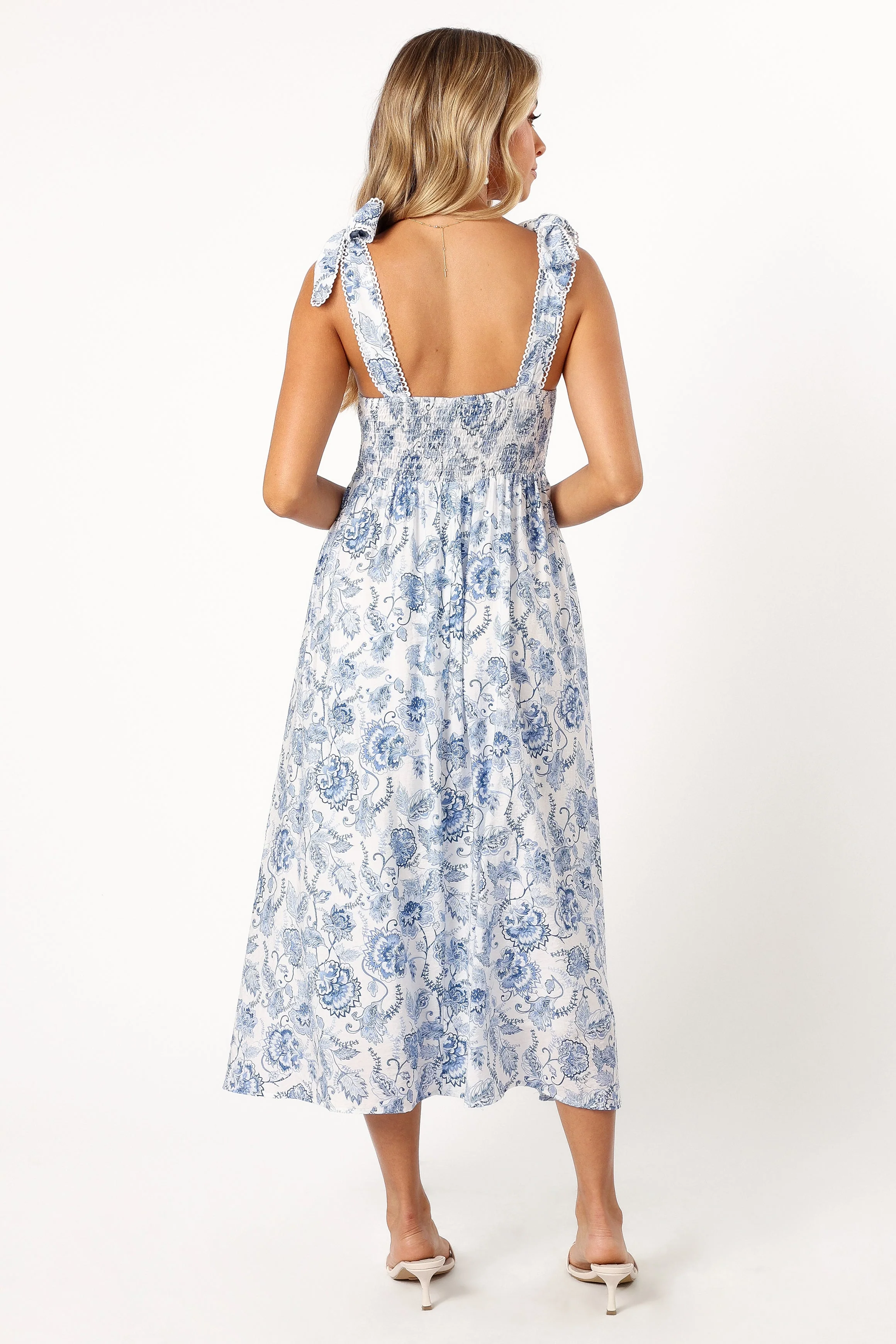 Janie Midi Dress - Blue Floral