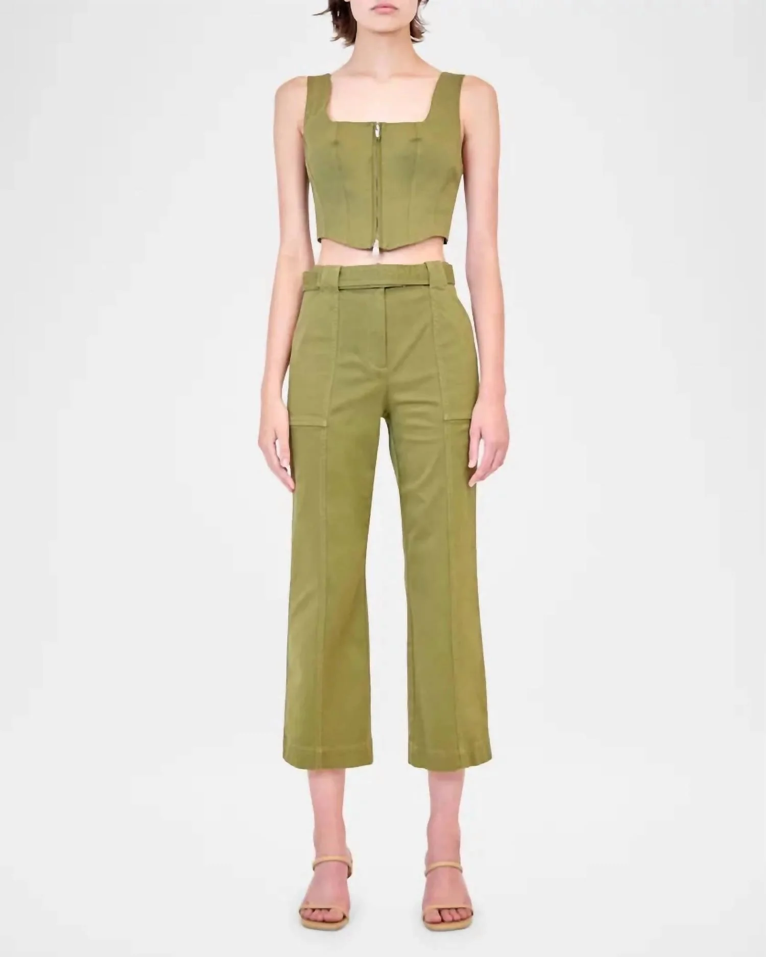 Liza Cropped Pant In Army Green