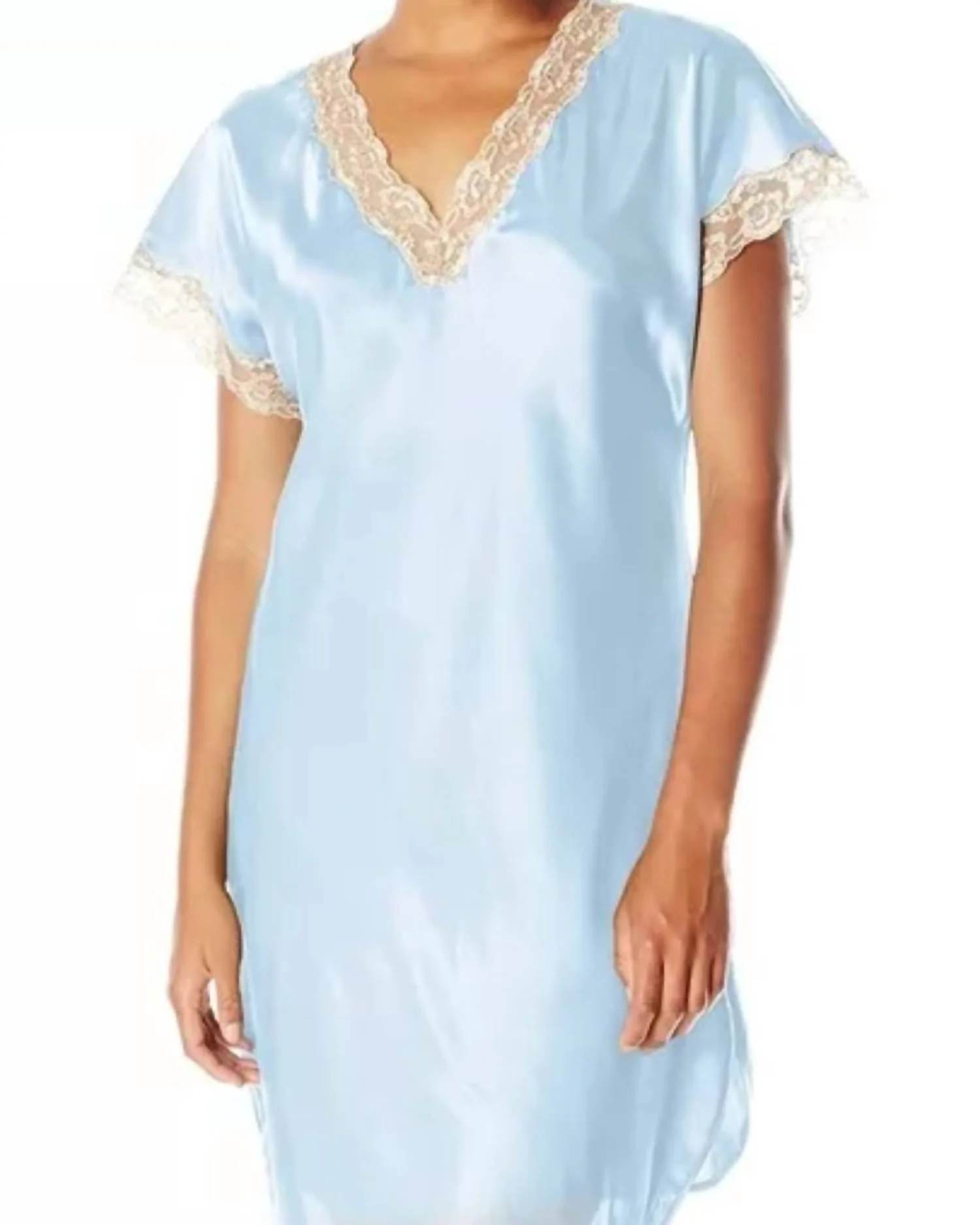 Charming Charmeuse Sleep Gown - Plus In Sky Blue