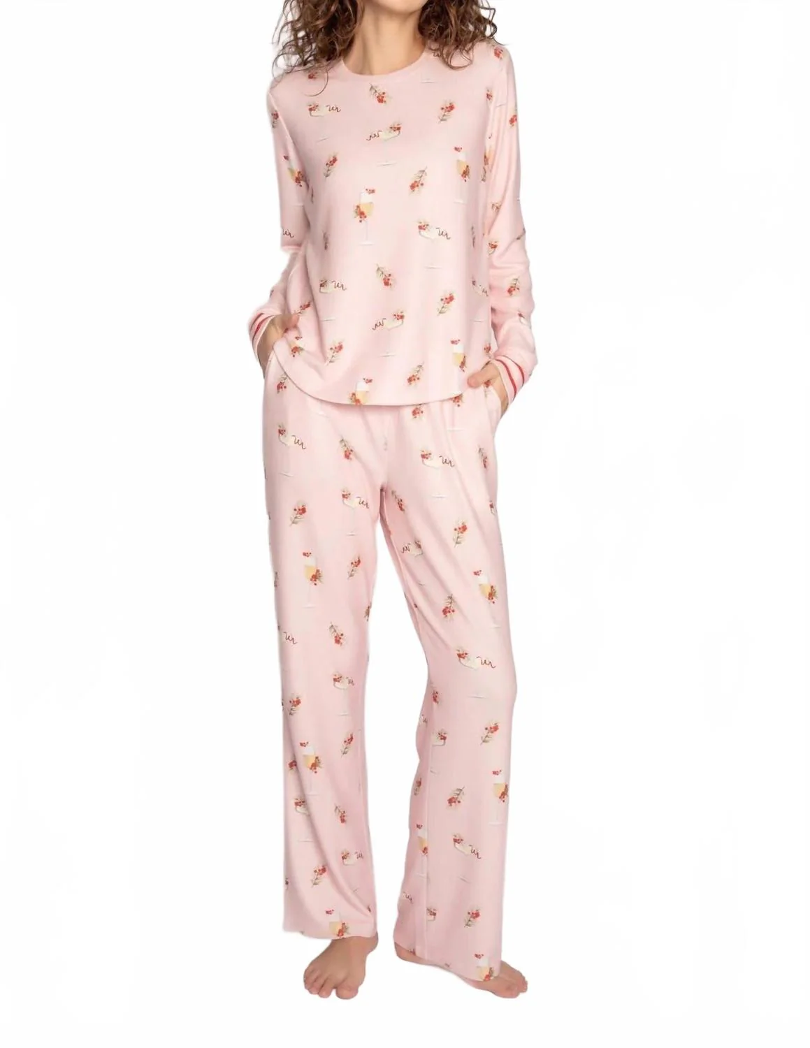 Cabin And Cocktails Pajama Pants In Pink Dream