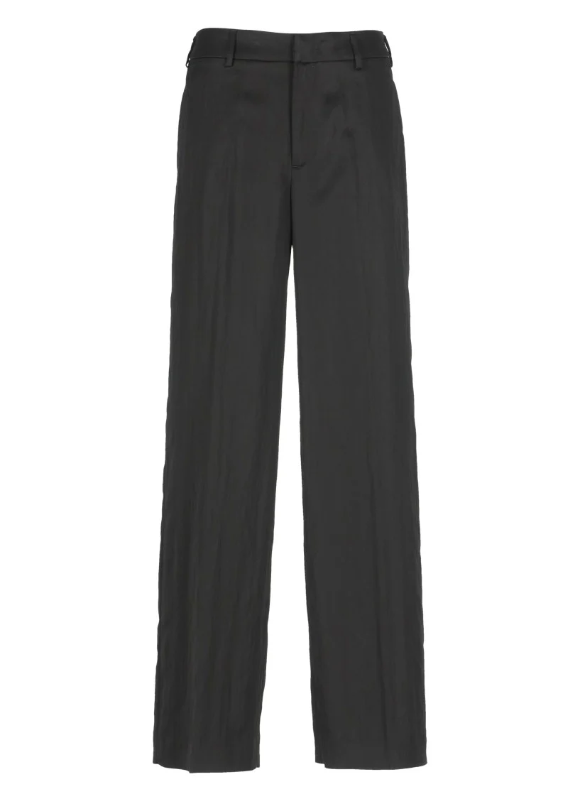 Black Viscose Palazzo Pants With Elegant Waistband
