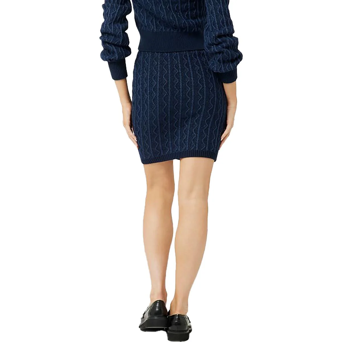 Womens Solid Knit Mini Skirt