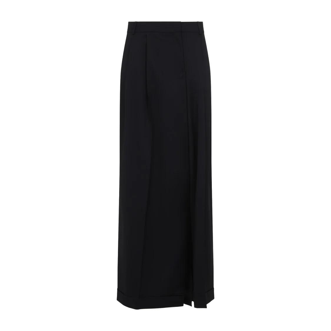 Black Wool Long Skirt
