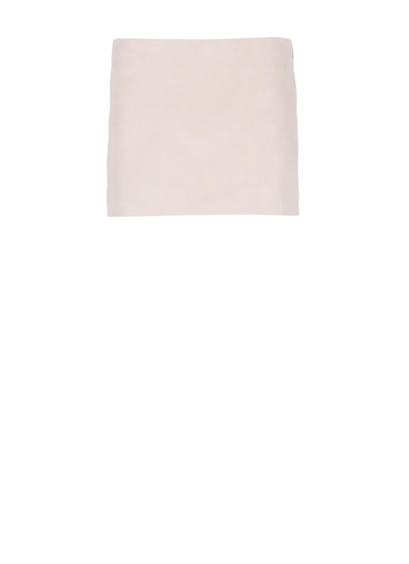 Pink Pink Khaite Leather Skirt