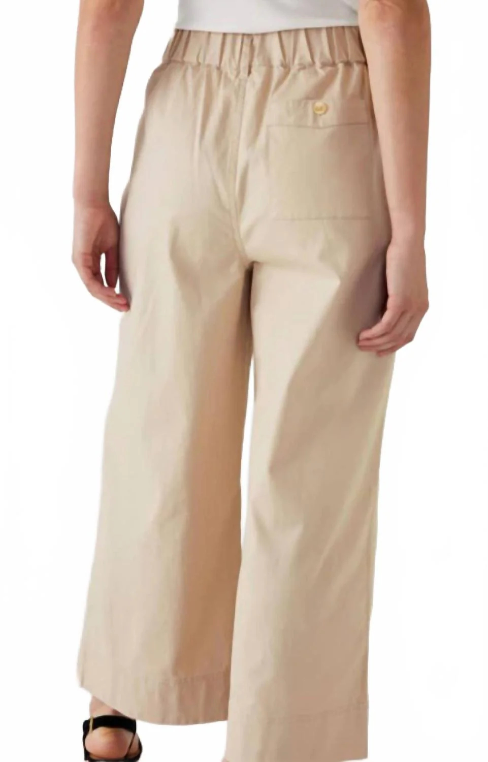Sammie Twill Wide Leg Pant In Bone