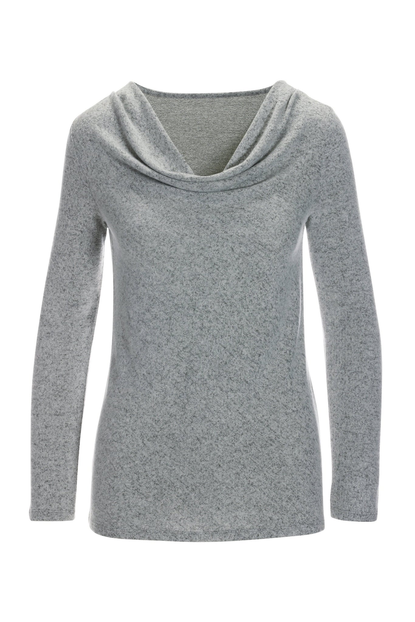 So Soft Cowl Neck Lounge Top Light Heather Gray