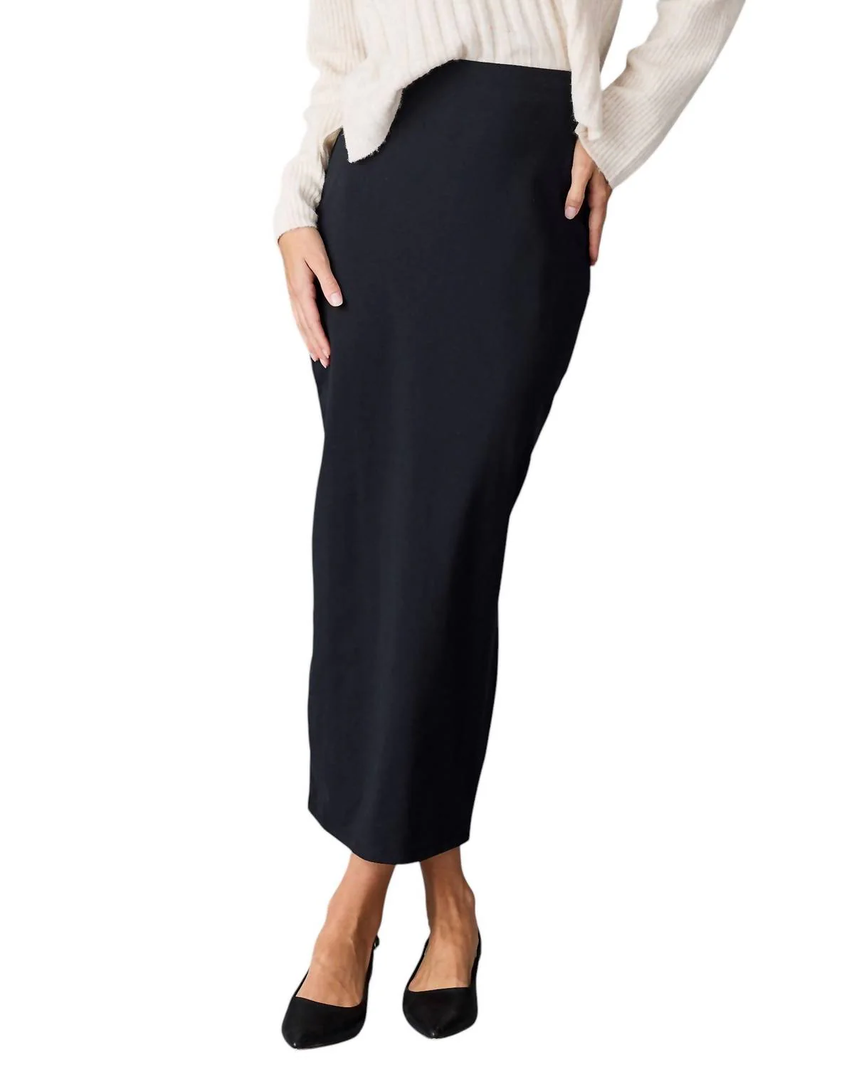 Straight Maxi Skirt In Black Beauty