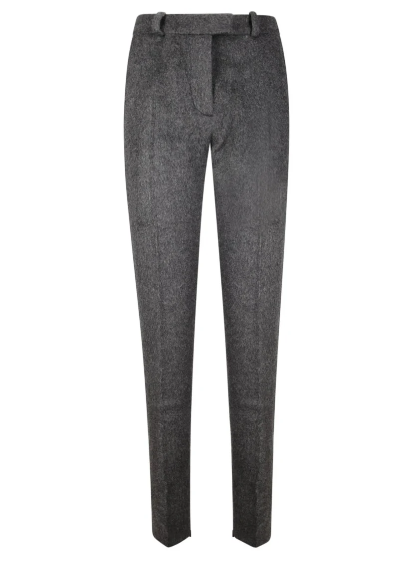 Wool Blend Trousers With Ironed Crease