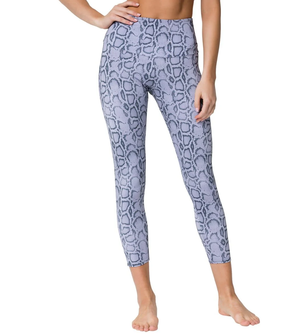 Onzie High Waisted Basic 7/8 Yoga Leggings Lavender Cobra