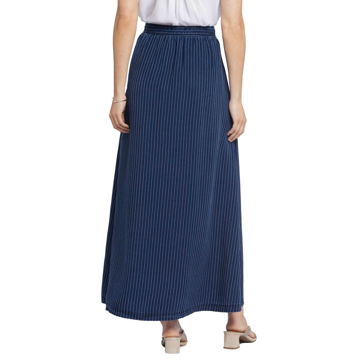 Womens Pinstripe Tencel Maxi Skirt