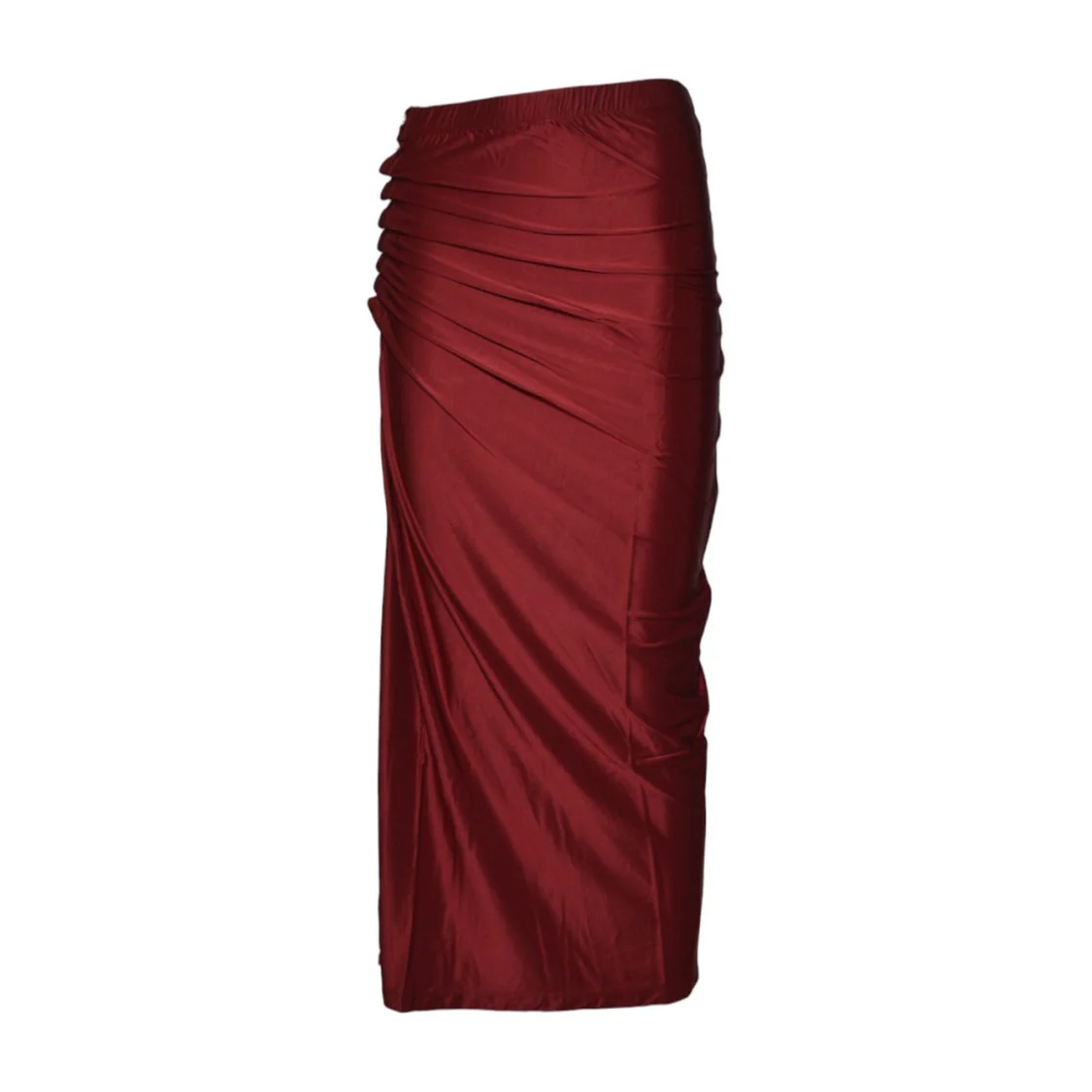 Rabanne Red Viscose Draped Maxi Skirt
