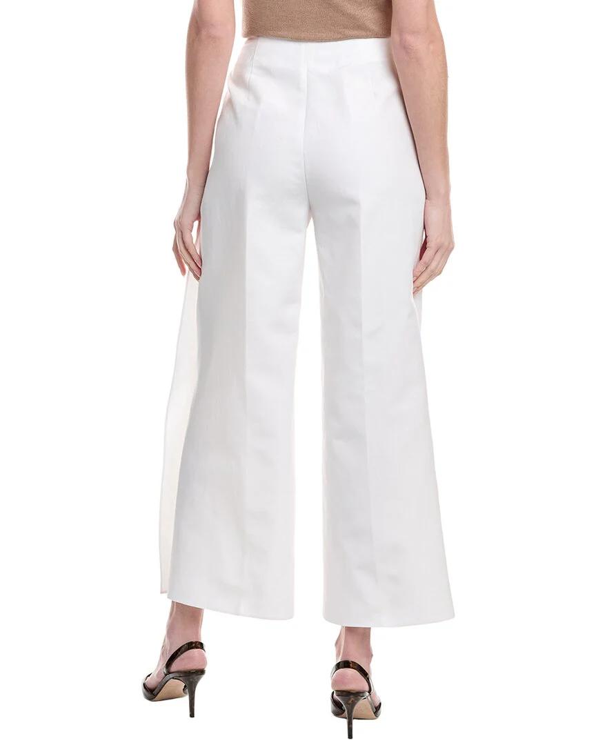 Lafayette 148 New York Franklin Wide Leg Ankle Linen & Silk-Blend Pant