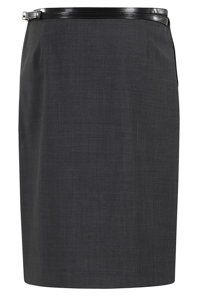 Wrap-Around Wool-Blend Skirt