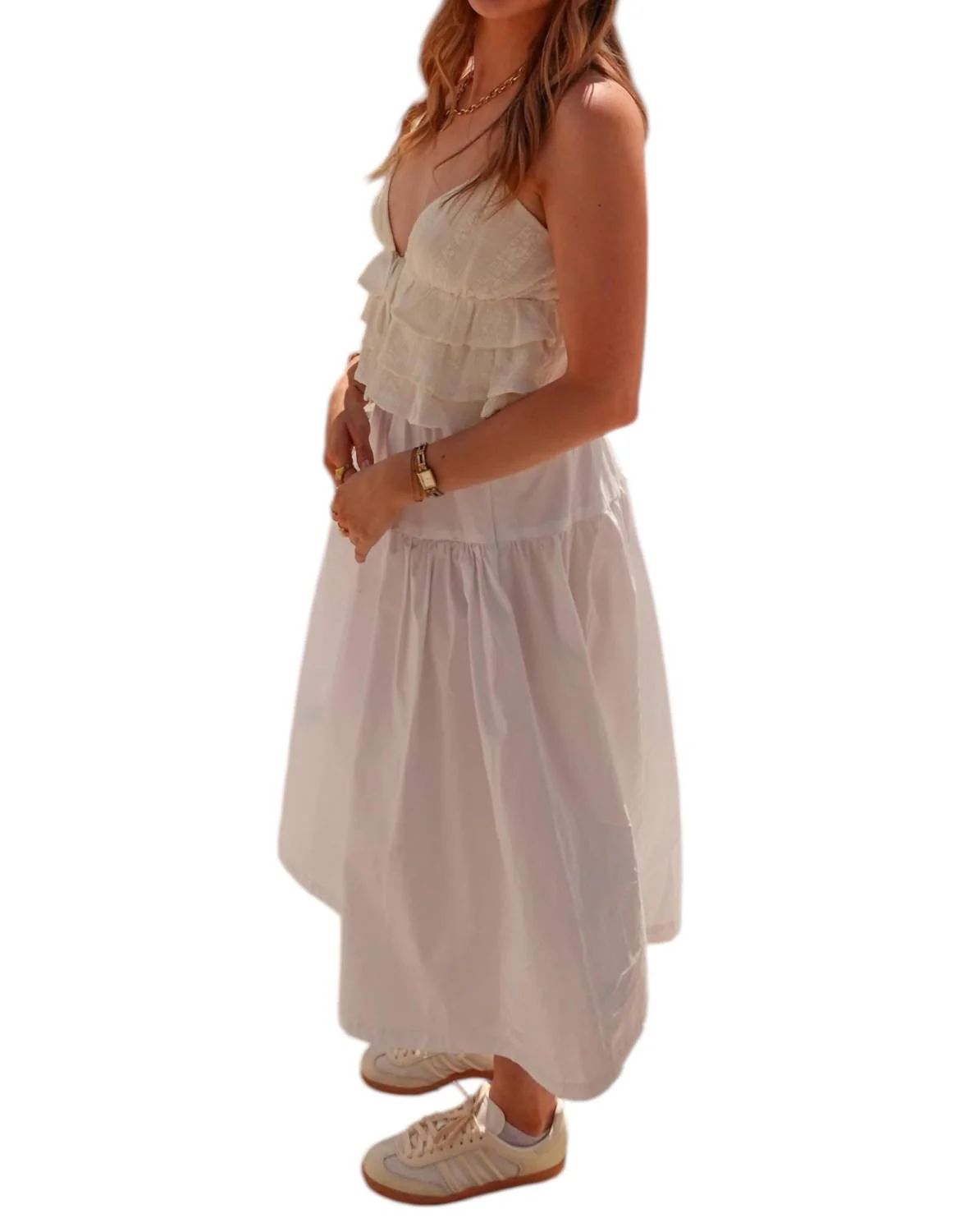 Santorini Midi Skirt In White