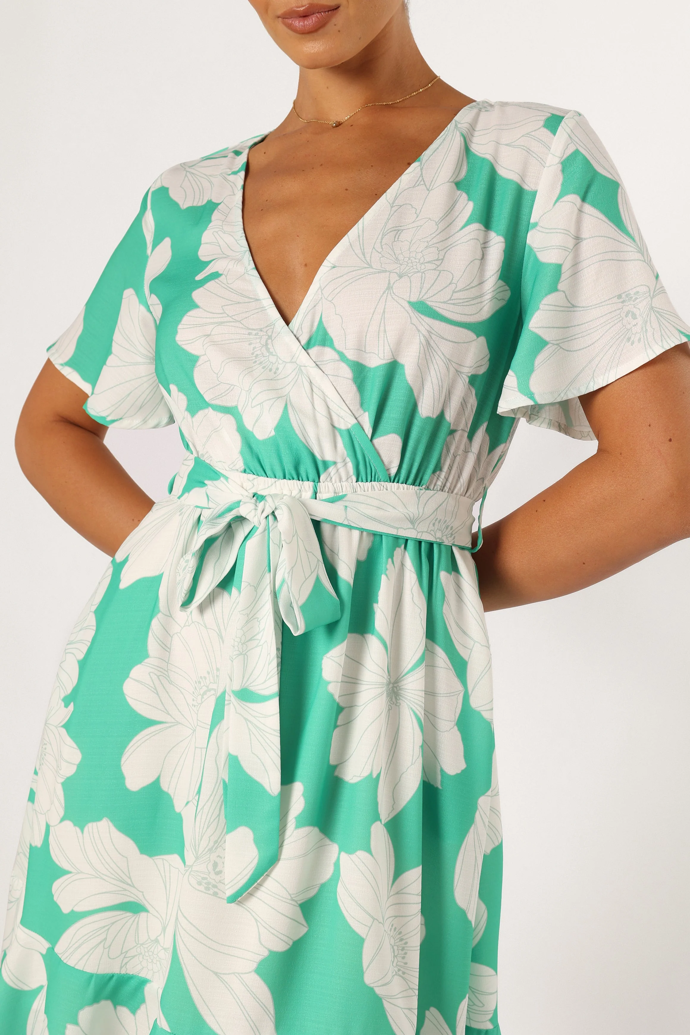 Rylan Mini Dress - Green Floral