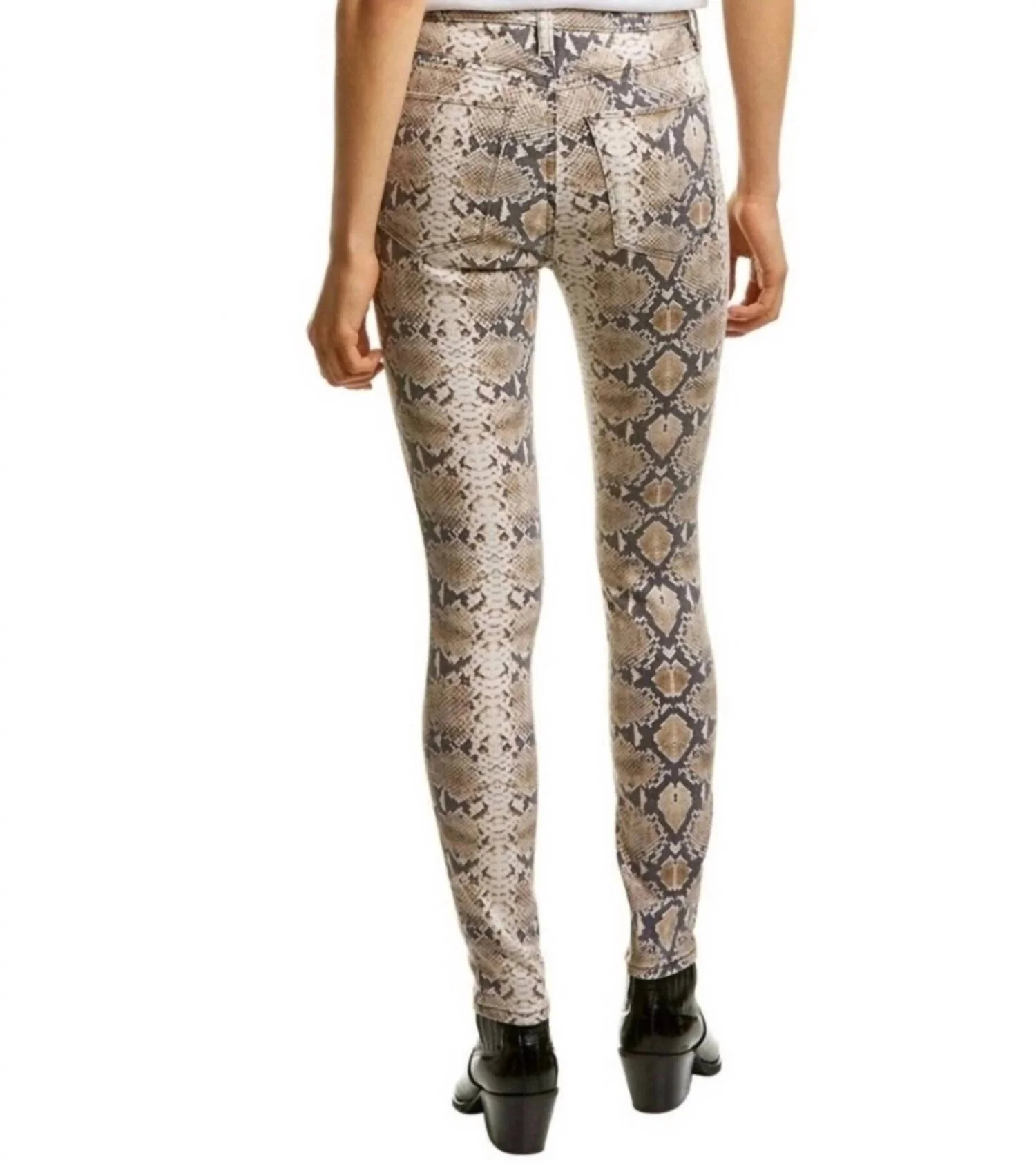 Barbara Mid Rise Super Skinny Jeans In Snake Print