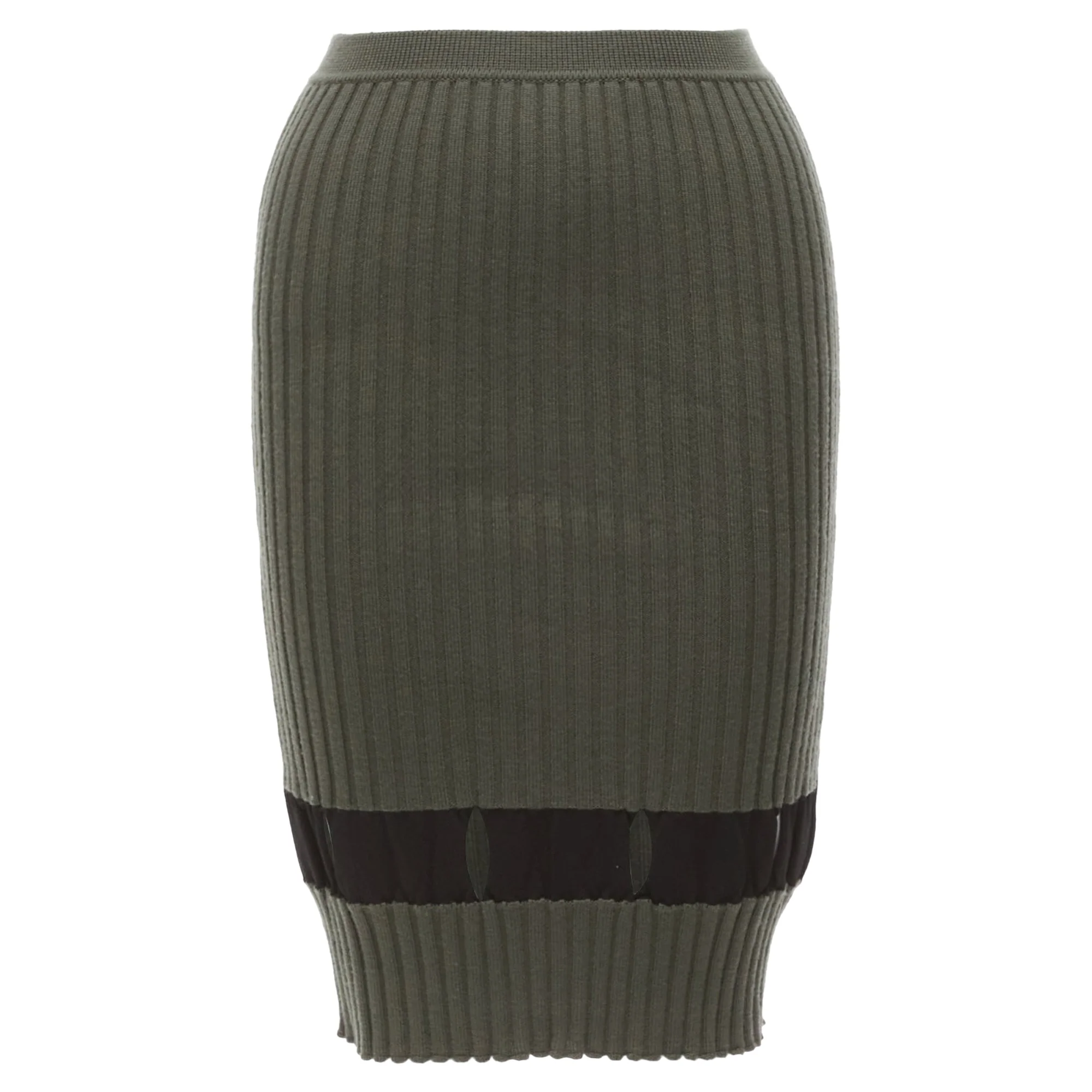 Alexander Wang Ribbed Cut Out Pencil Knee Skirt