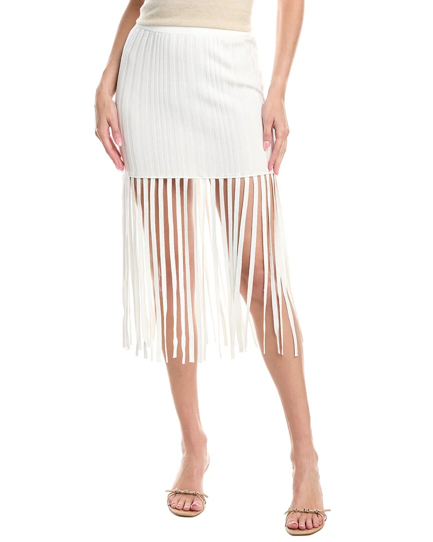 Milly Rib Fringe Midi Skirt