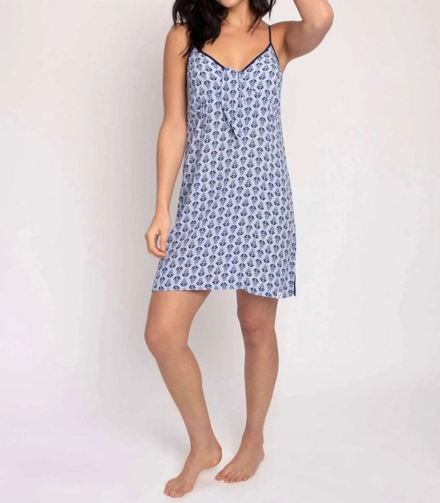 Ecovero Nightie In Blue Print