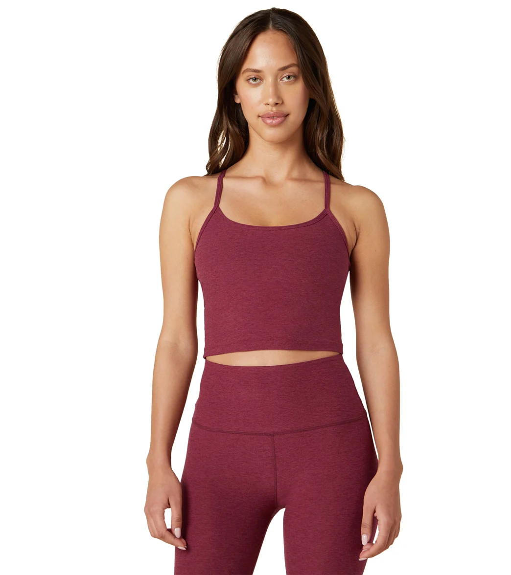 Beyond Yoga Spacedye Slim Racerback Cropped Tank Garnet Red Heather