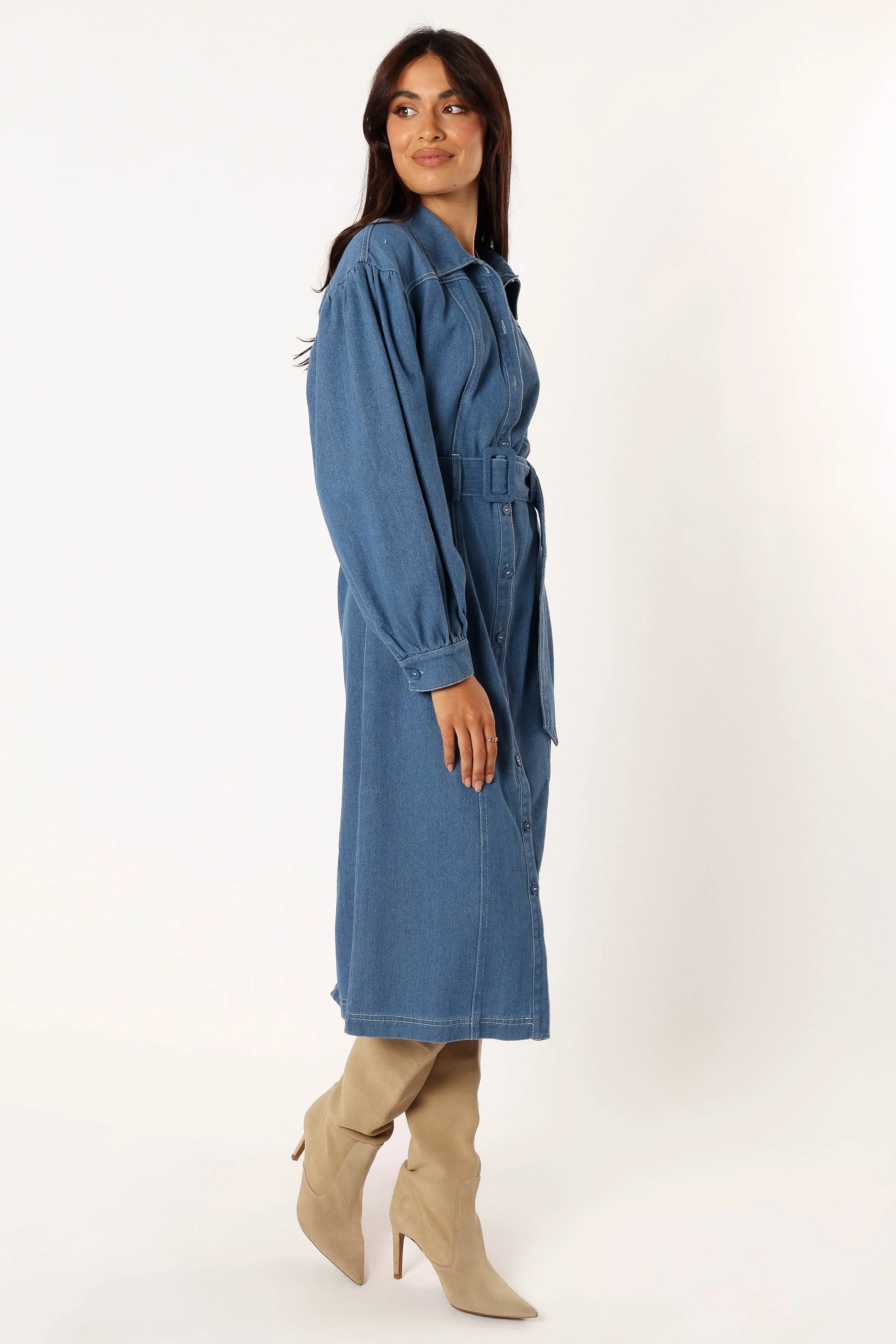 Kocoa Long Sleeve Midi Dress - Denim