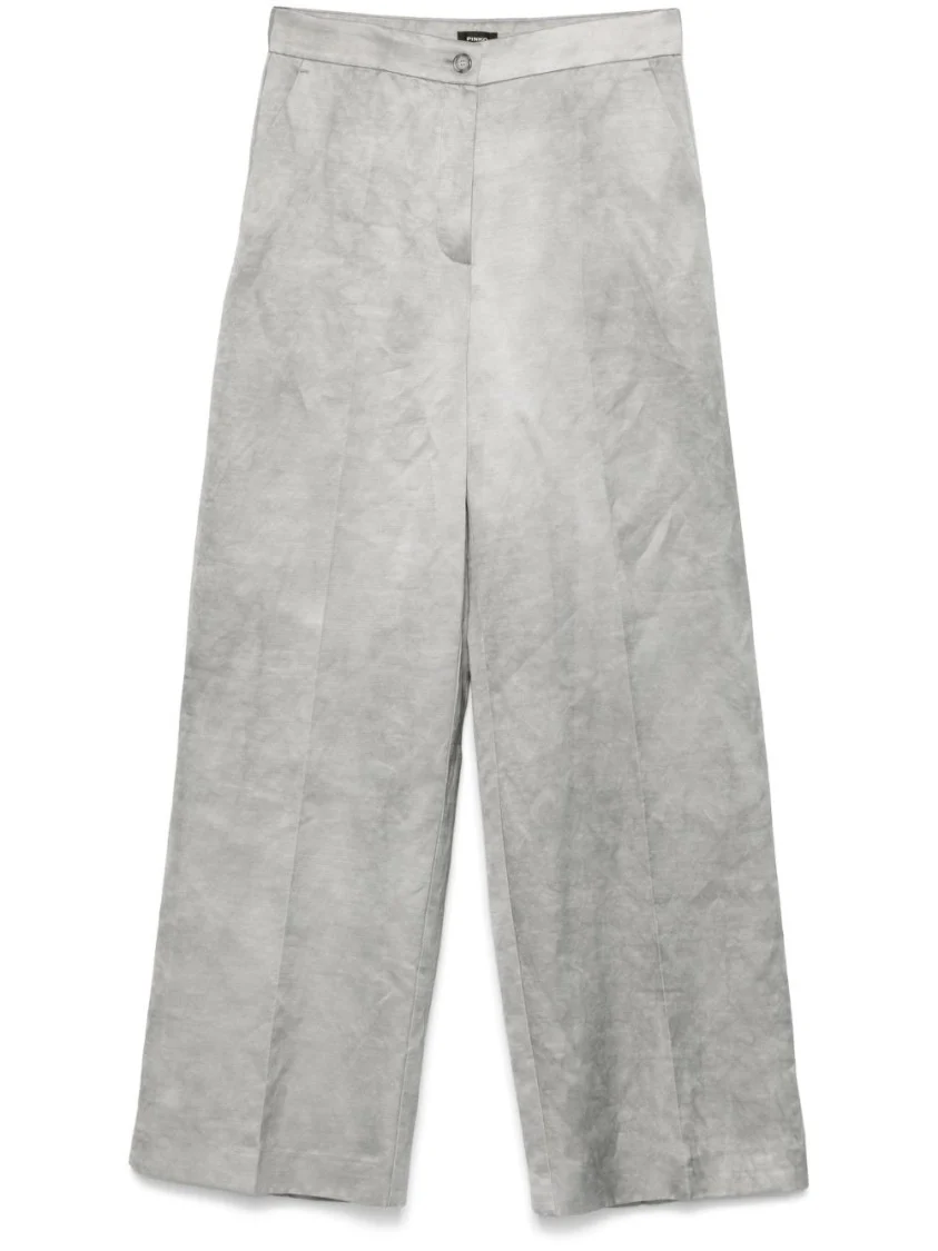 Wide-Leg Light Grey Trousers