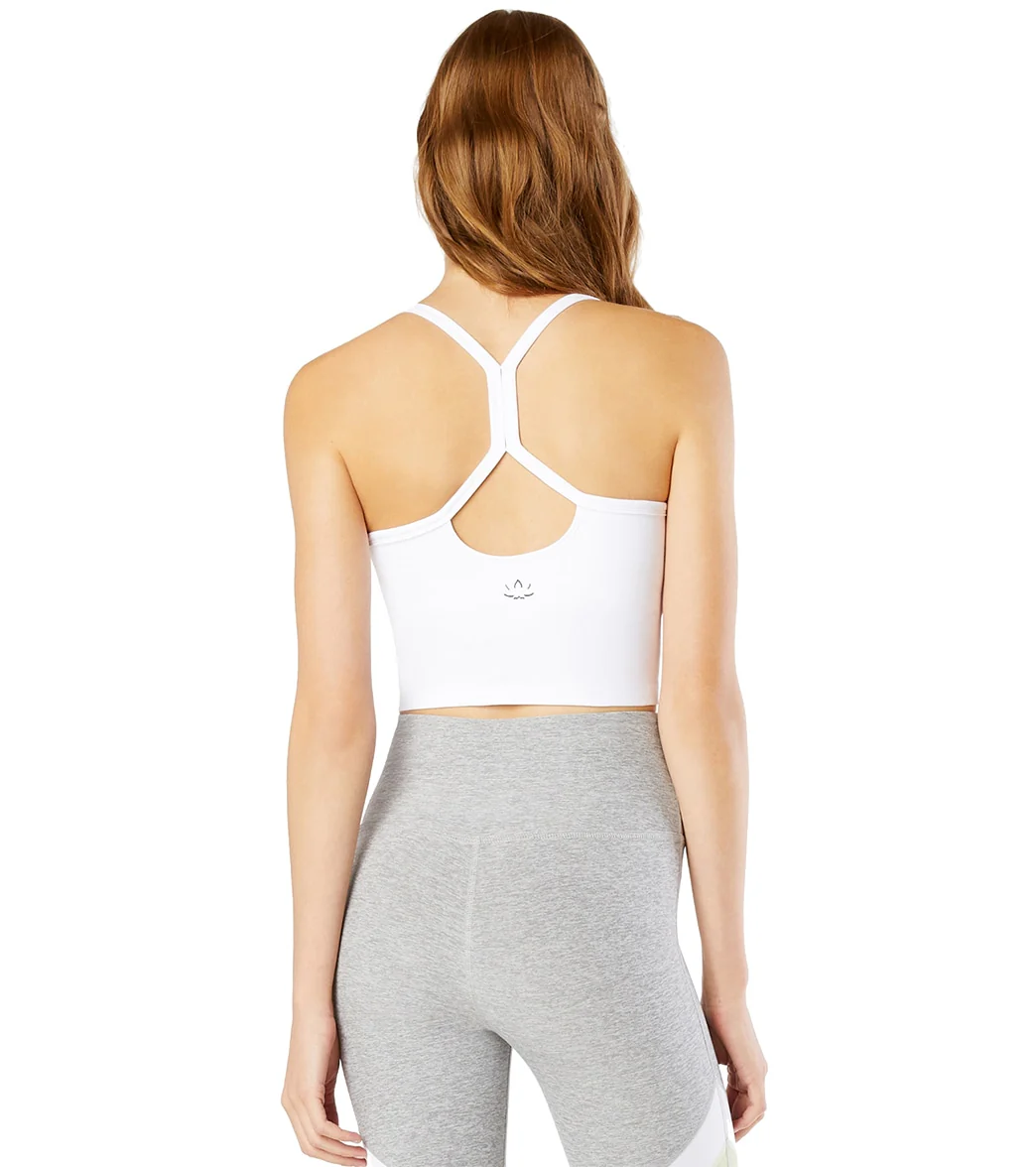 Beyond Yoga Spacedye Slim Racerback Cropped Tank Cloud White